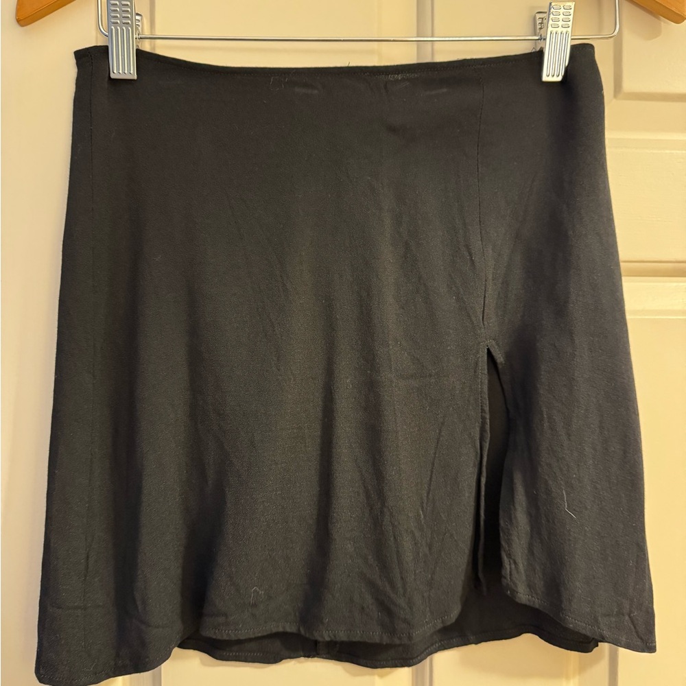 Reformation Black Mini Skirt with slit
